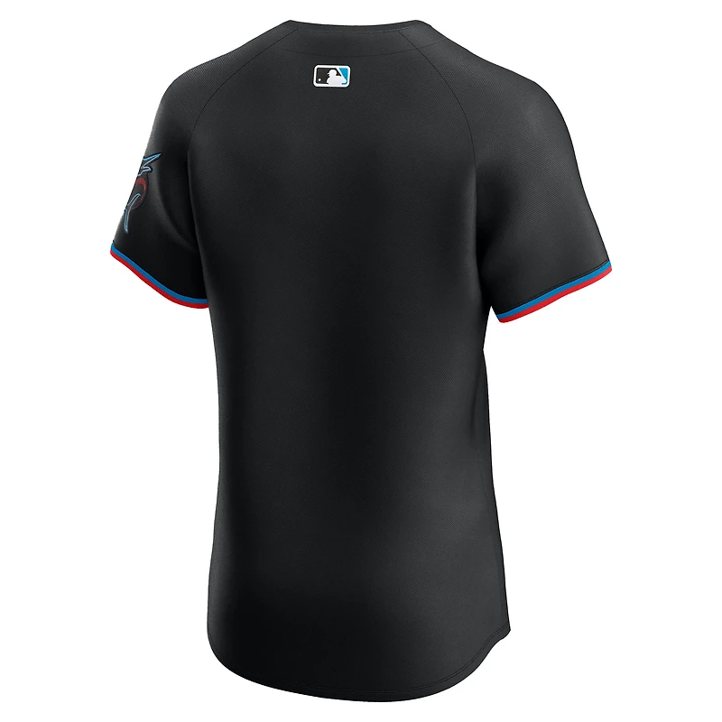 Men's Nike Black Miami Marlins Alternate Elite Jersey