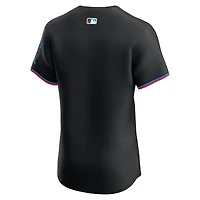 Men's Nike  Black Miami Marlins Alternate Vapor Premier Elite Patch Jersey