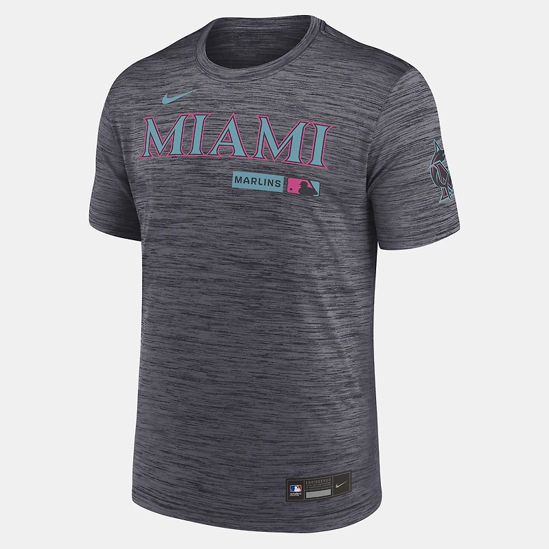 Men's Nike Black Miami Marlins Authentic Collection City Connect Velocity Dri-FIT T-Shirt