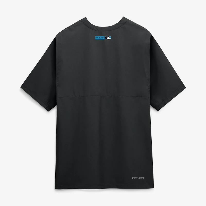 Coupe-vent Nike Miami Marlins Authentic Collection Dri-FIT à quart de zip pour homme, noir