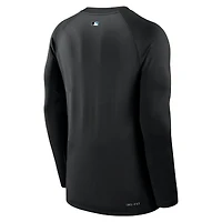 Sweat-shirt à capuche Nike noir authentique Miami Marlins Game Time Performance pour homme