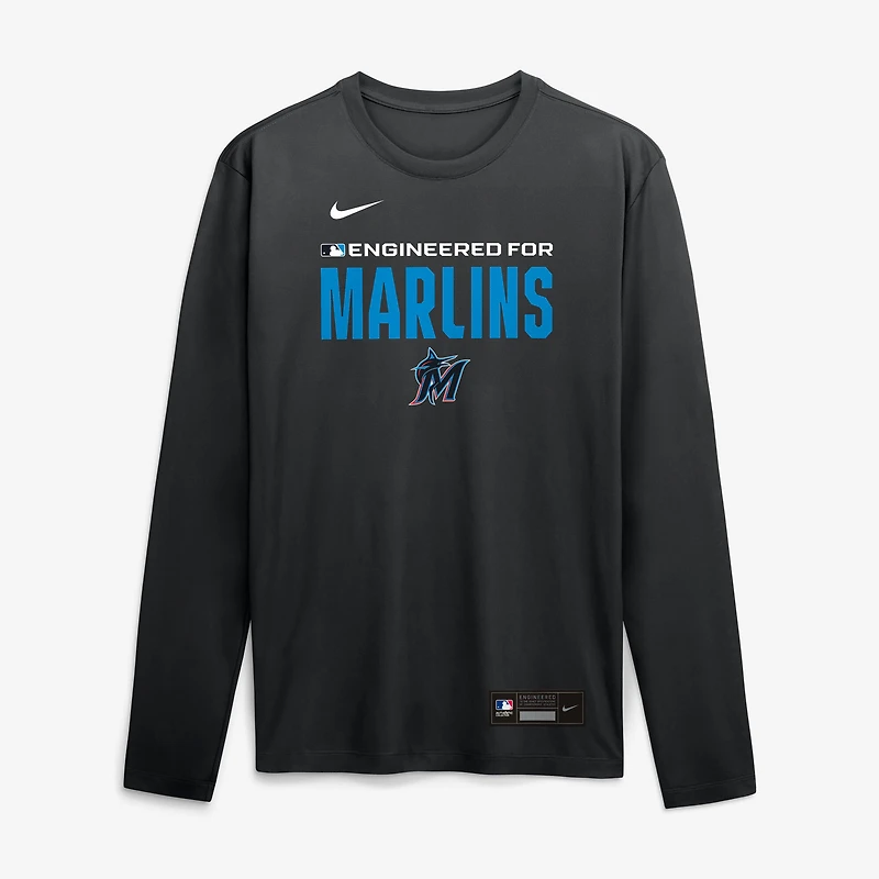 Men's Nike Black Miami Marlins Authentic Collection Legend Dri-FIT Long Sleeve T-Shirt