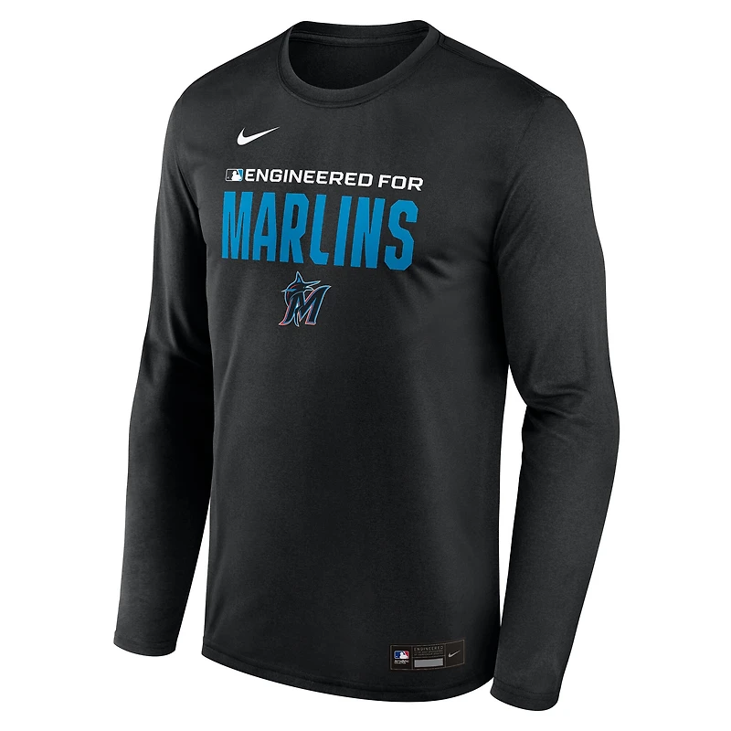 Men's Nike Black Miami Marlins Authentic Collection Legend Dri-FIT Long Sleeve T-Shirt