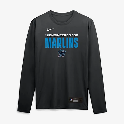 Men's Nike Black Miami Marlins Authentic Collection Legend Dri-FIT Long Sleeve T-Shirt
