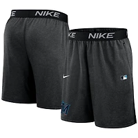 Men's Nike Black Miami Marlins Authentic Collection Performance Knit Shorts