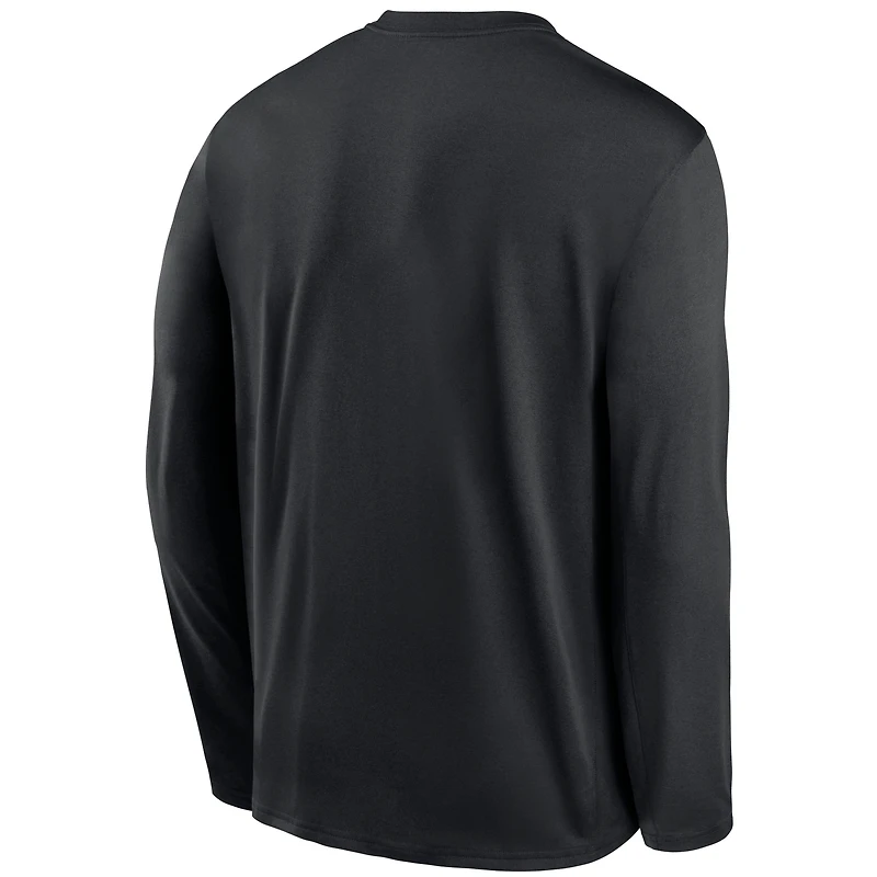 Men's Nike Black Miami Marlins Authentic Collection Performance Long Sleeve T-Shirt