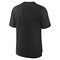 T-shirt Nike noir authentique Miami Marlins pour homme, coupe raglan Dri-FIT d'avant-match