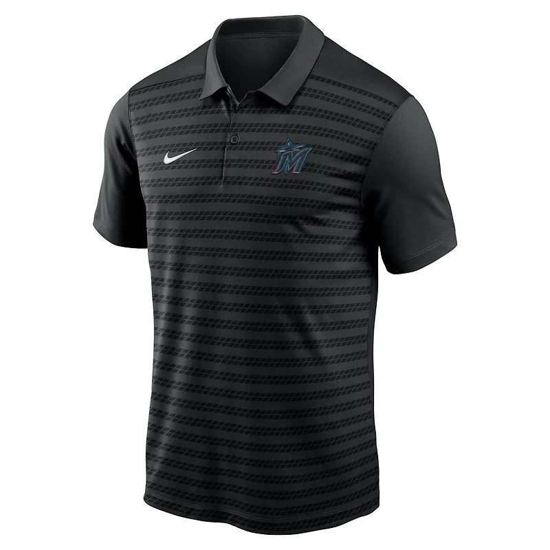 Polo Nike Victory Dri-FIT noir pour homme des Miami Marlins Authentic Collection
