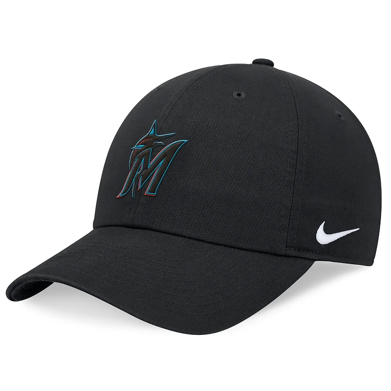 Men's Nike Black Miami Marlins Club Adjustable Hat