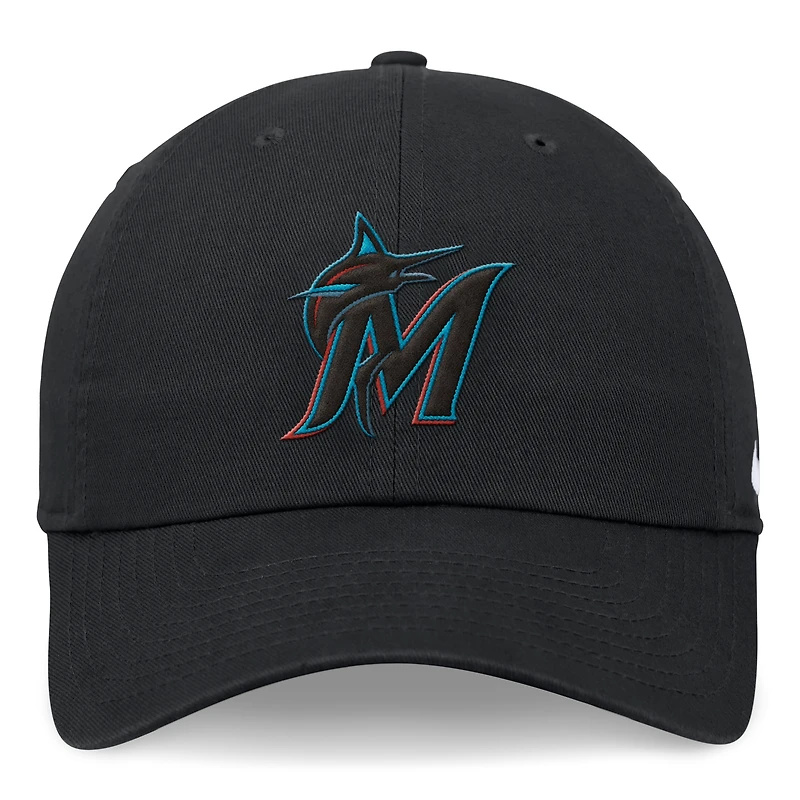 Men's Nike Black Miami Marlins Club Adjustable Hat