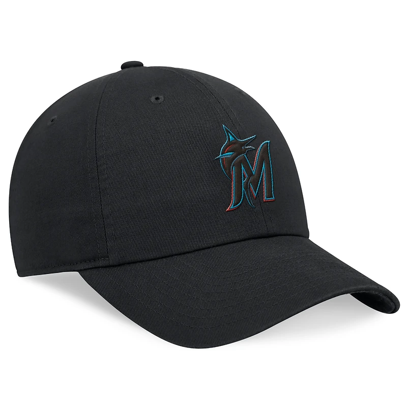 Men's Nike Black Miami Marlins Club Adjustable Hat