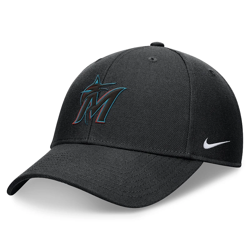 Men's Nike Black Miami Marlins Club Performance Adjustable Hat