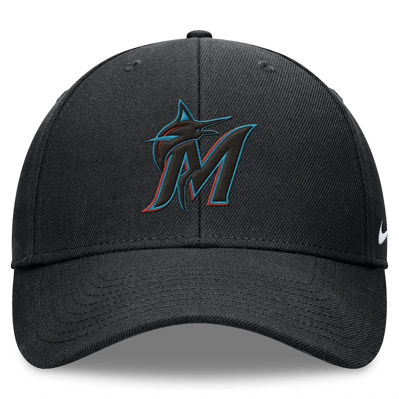 Men's Nike Black Miami Marlins Club Performance Adjustable Hat