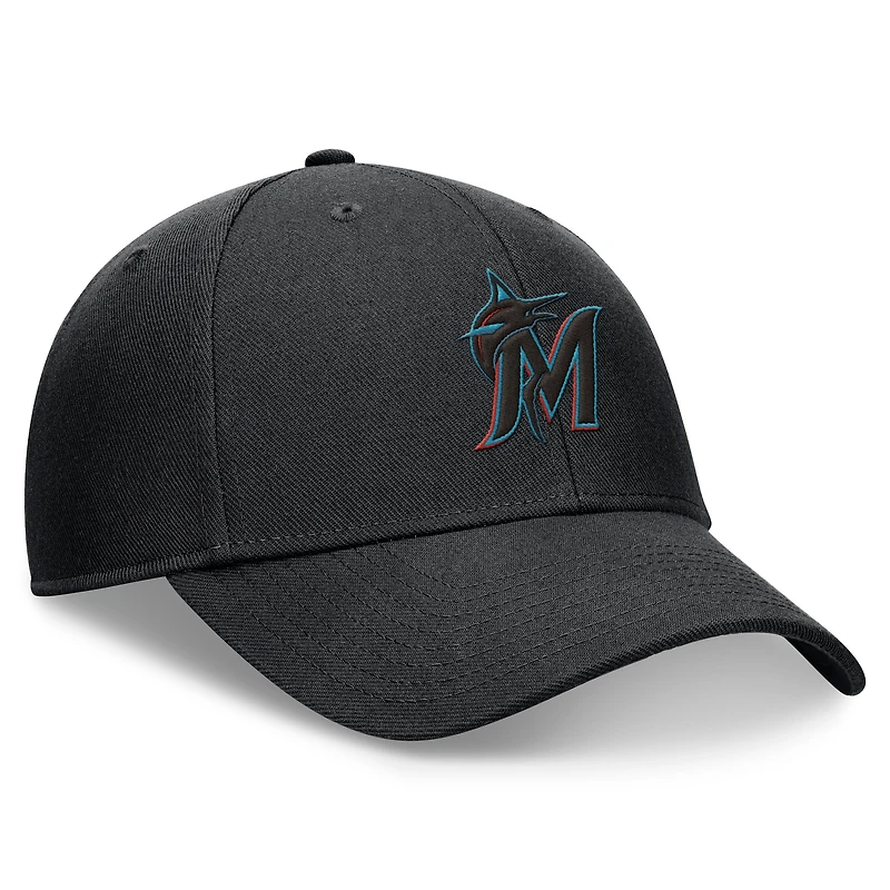 Men's Nike Black Miami Marlins Club Performance Adjustable Hat