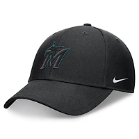 Men's Nike Black Miami Marlins Club Performance Adjustable Hat