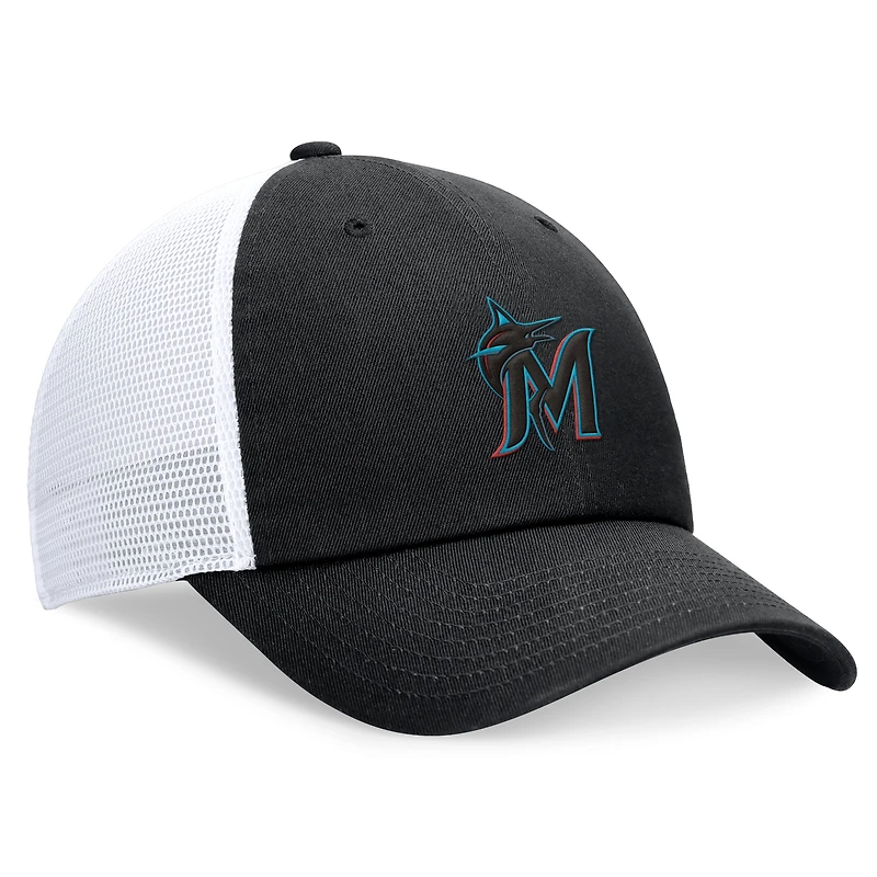 Casquette trucker Nike Miami Marlins Club noire pour homme, ajustable