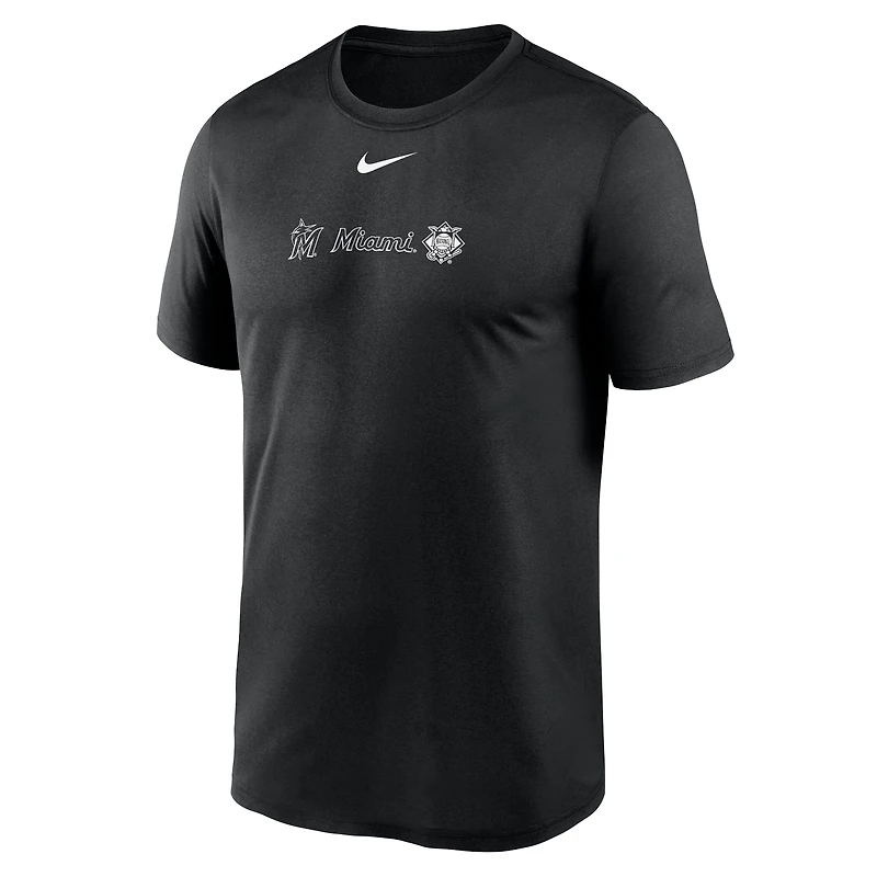 Men's Nike Black Miami Marlins Fashion Over Shoulder Logo Legend T-Shirt