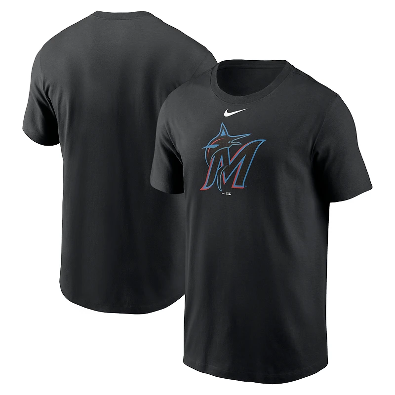 Men's Nike Black Miami Marlins Fuse Large Logo T-Shirt