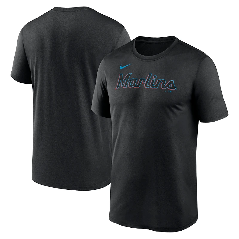 Men's Nike Black Miami Marlins Legend Fuse Wordmark T-Shirt