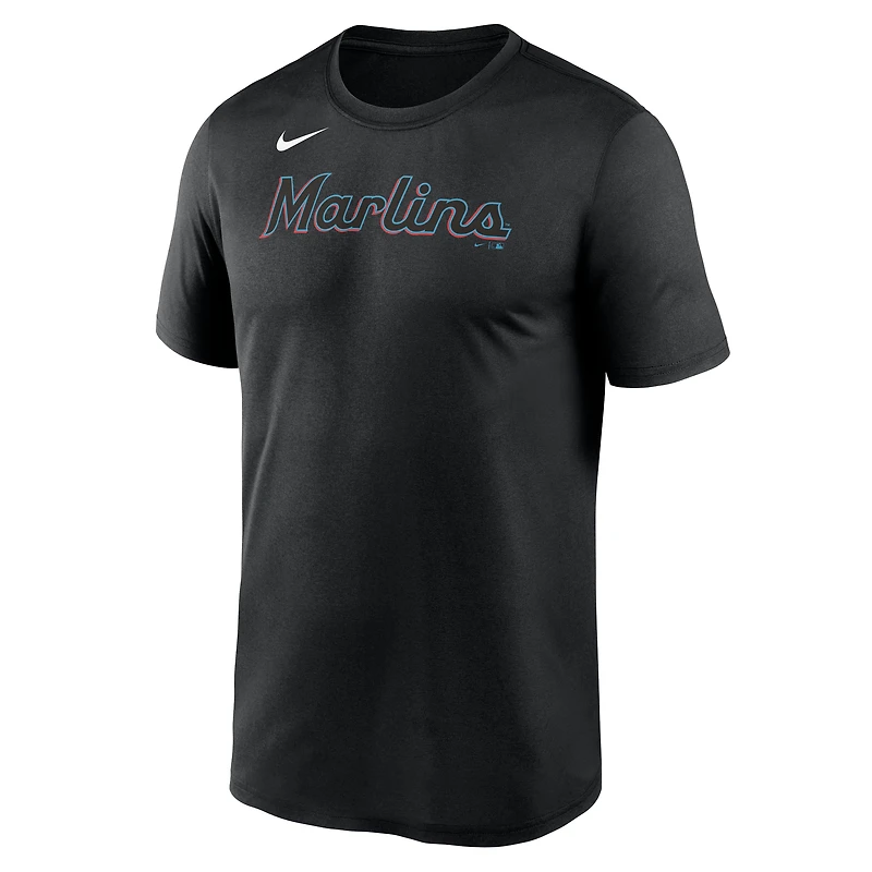 T-shirt Nike Dri-FIT blanc Miami Marlins pour homme, logo New Legend