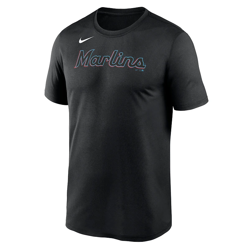 Men's Nike Black Miami Marlins New Legend Wordmark T-Shirt