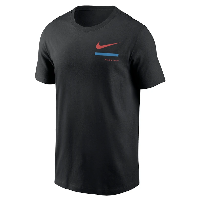 T-shirt à épaules dénudées Miami Marlins Nike noir pour homme