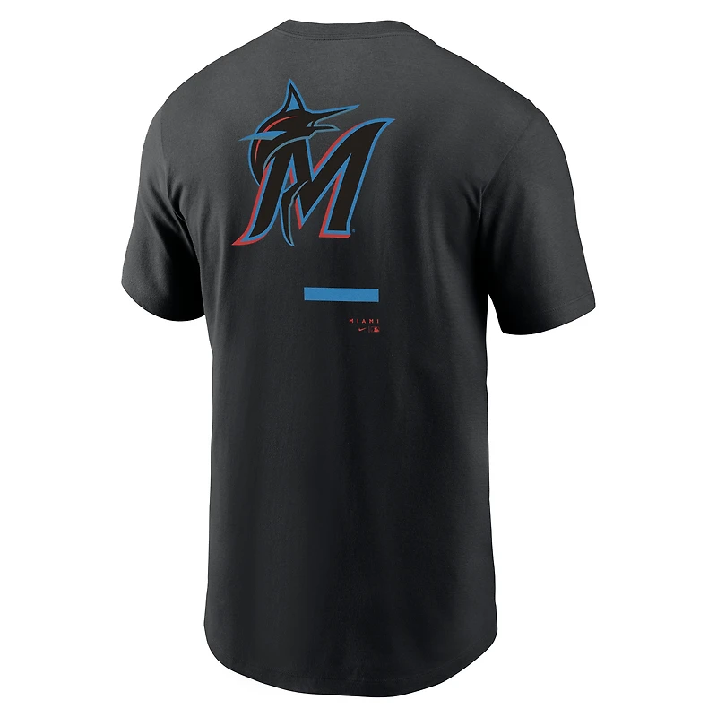 T-shirt à épaules dénudées Miami Marlins Nike noir pour homme