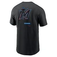 T-shirt à épaules dénudées Miami Marlins Nike noir pour homme