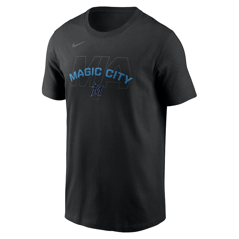 T-shirt Nike noir Miami Marlins Primetime Fashion pour homme