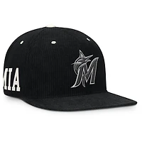 Casquette structurée à fermeture snapback Nike Miami Marlins Pro en velours côtelé noir pour homme