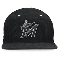 Men's Nike  Black Miami Marlins Pro Corduroy Structured Snapback Hat