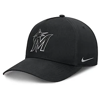 Men's Nike Black Miami Marlins Rise Dri-FIT A-Frame Adjustable Hat