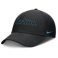Men's Nike Black Miami Marlins Rise Gaberdine Adjustable Hat