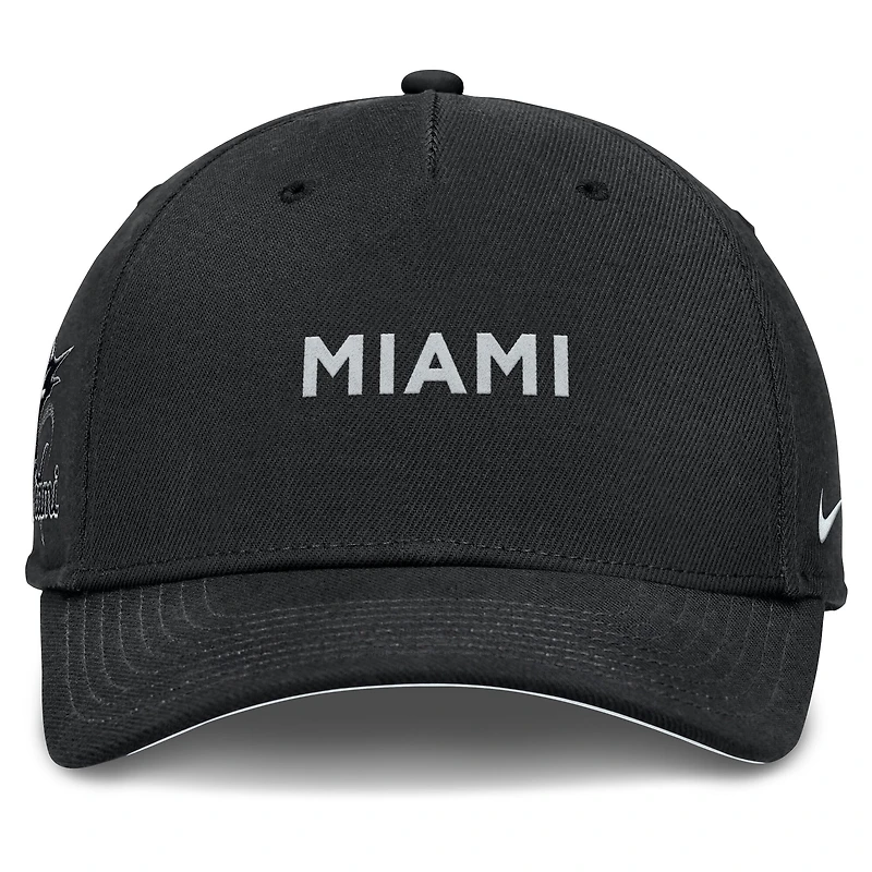 Men's Nike  Black Miami Marlins Rise Performance Adjustable Hat
