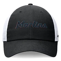 Men's Nike Black Miami Marlins Wordmark Adjustable Trucker Hat