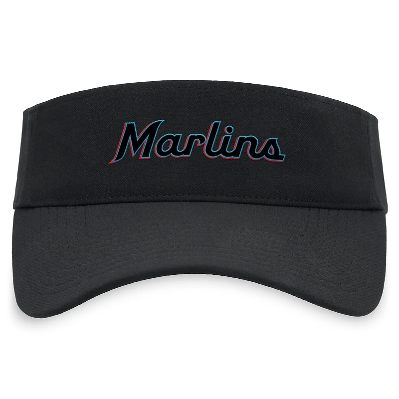 Men's Nike Black Miami Marlins Wordmark Performance Adjustable Visor