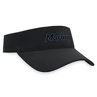 Visière ajustable Nike noire Miami Marlins Wordmark Performance pour homme