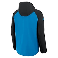 Veste Nike Authentic Collection Raglan Performance entièrement zippée bleu/noir pour homme des Miami Marlins