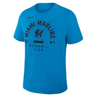 Men's Nike Blue Miami Marlins Authentic Collection Early Work Tri-Blend Dri-FIT T-Shirt
