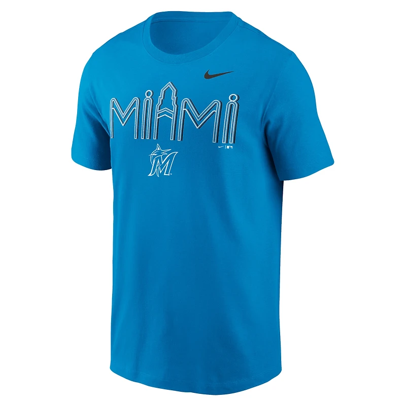 T-shirt Nike bleu Miami Marlins City Hometown pour homme