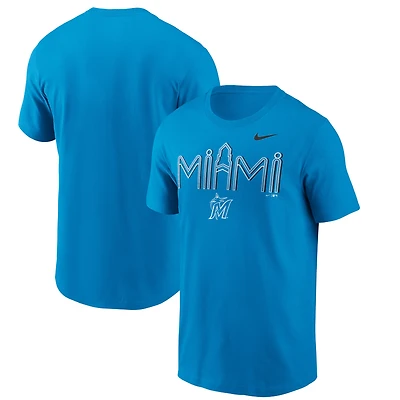 T-shirt Nike bleu Miami Marlins City Hometown pour homme