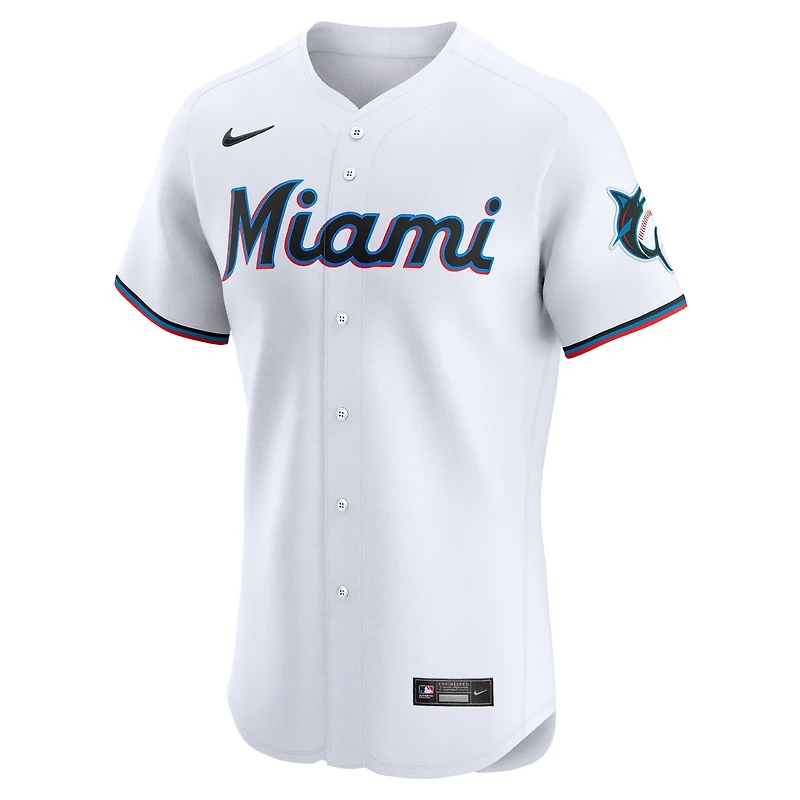 Men's Nike Eury Perez White Miami Marlins Home Elite Player Jersey