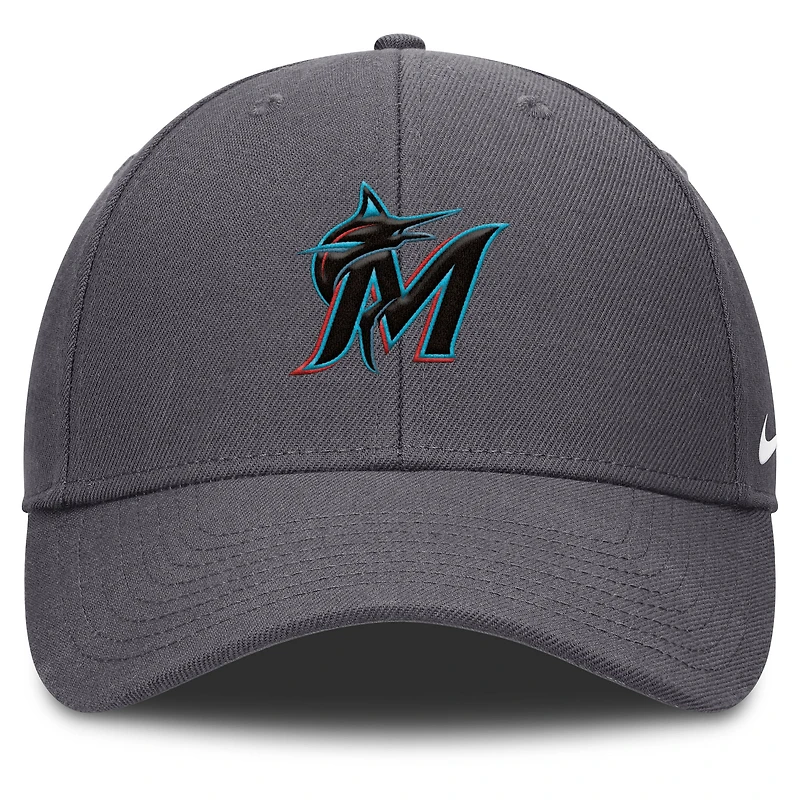 Men's Nike  Gray Miami Marlins Club Performance Adjustable Hat