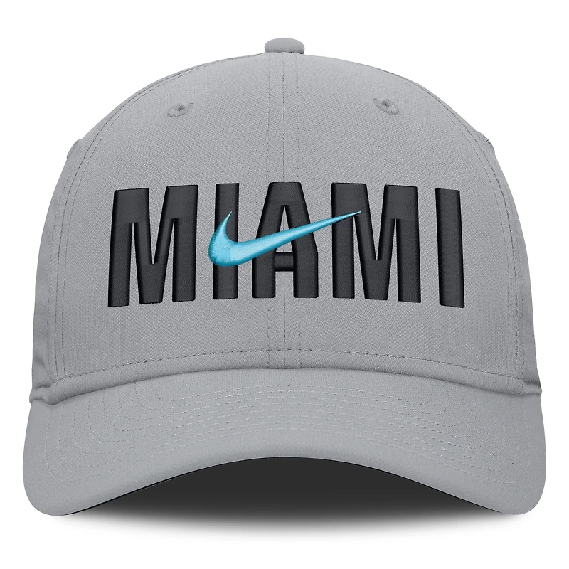 Men's Nike Gray Miami Marlins Primetime Rise Dri-FIT Flex Hat