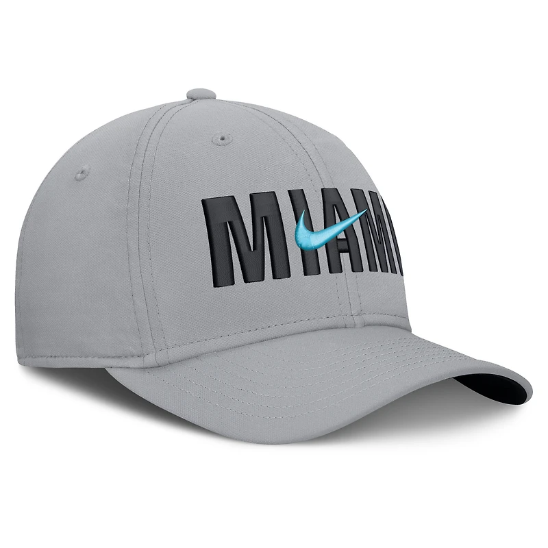 Men's Nike Gray Miami Marlins Primetime Rise Dri-FIT Flex Hat