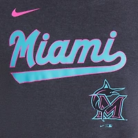 T-shirt Nike City Connect Tri-Blend pour homme, noir chiné, Miami Marlins 2025
