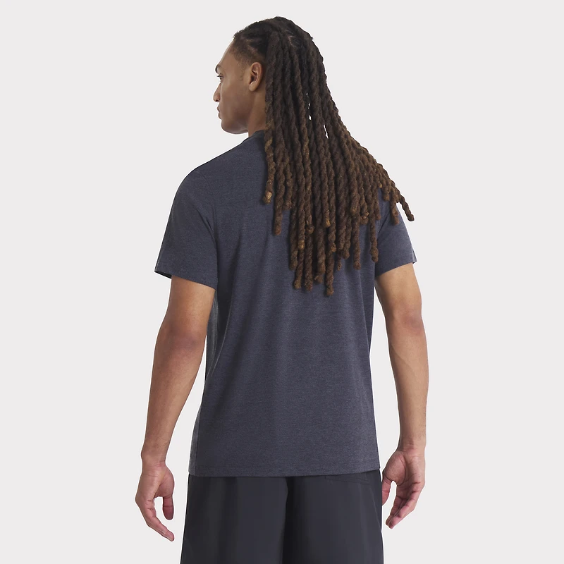 T-shirt Nike pour homme, noir chiné, Miami Marlins City Connect Script, mélange de trois matières
