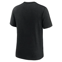 Men's Nike Heather Black Miami Marlins Logo Tri-Blend T-Shirt