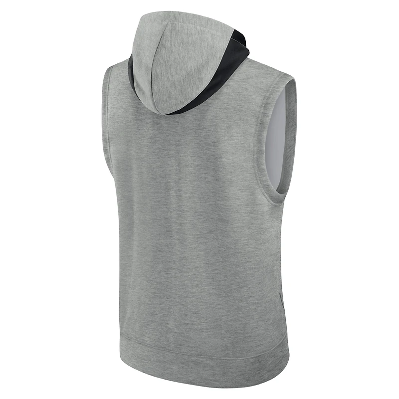 Men's Nike Heather Gray Miami Marlins Authentic Collection Early Work Dri-FIT Sleeveless Hoodie