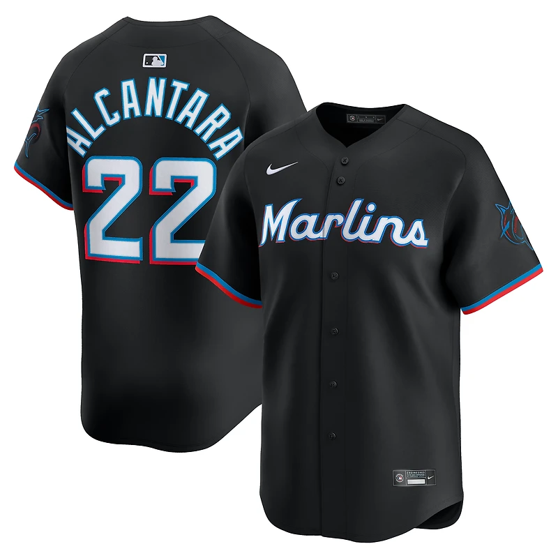 Men's Nike Sandy Alcantara Black Miami Marlins Alternate Limited Player Jersey